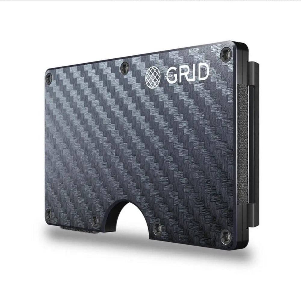 Carbon Fiber Grid Wallet Minimalist RFID Blocker Slim Profile Men's Wallet